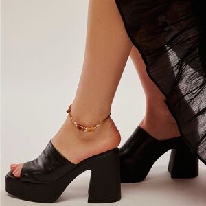 NWB Free People Zoe Platform Heels, Jet Black, Size US 10 / EU 40